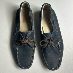 Men's Navy Leather Shoes Size 10